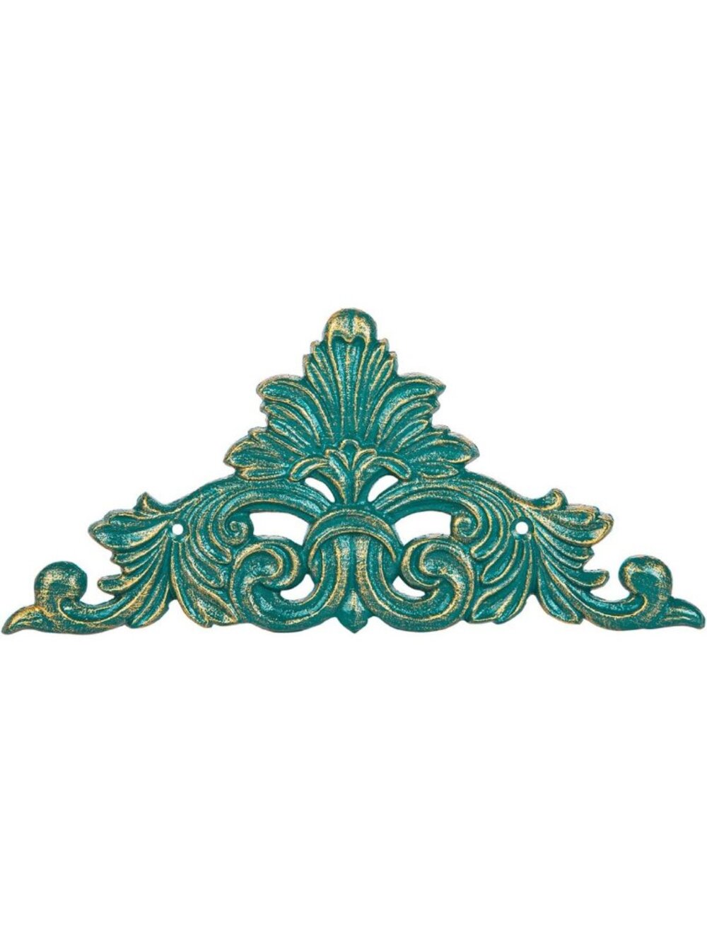 Antique Green Victorian Cast Iron Wall Plaque - 11.8 Inch Home Decor Accent